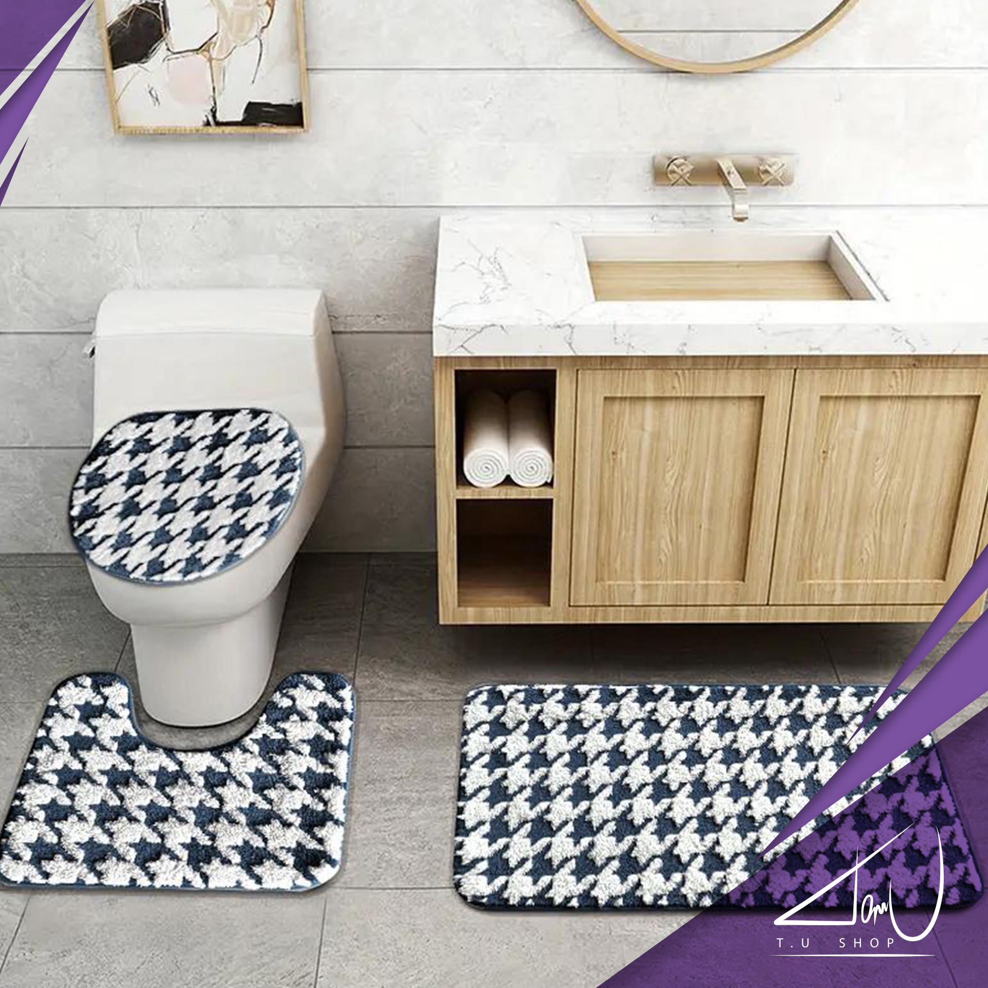 tu Tapete Baño 3 piezas Rayado Tweed