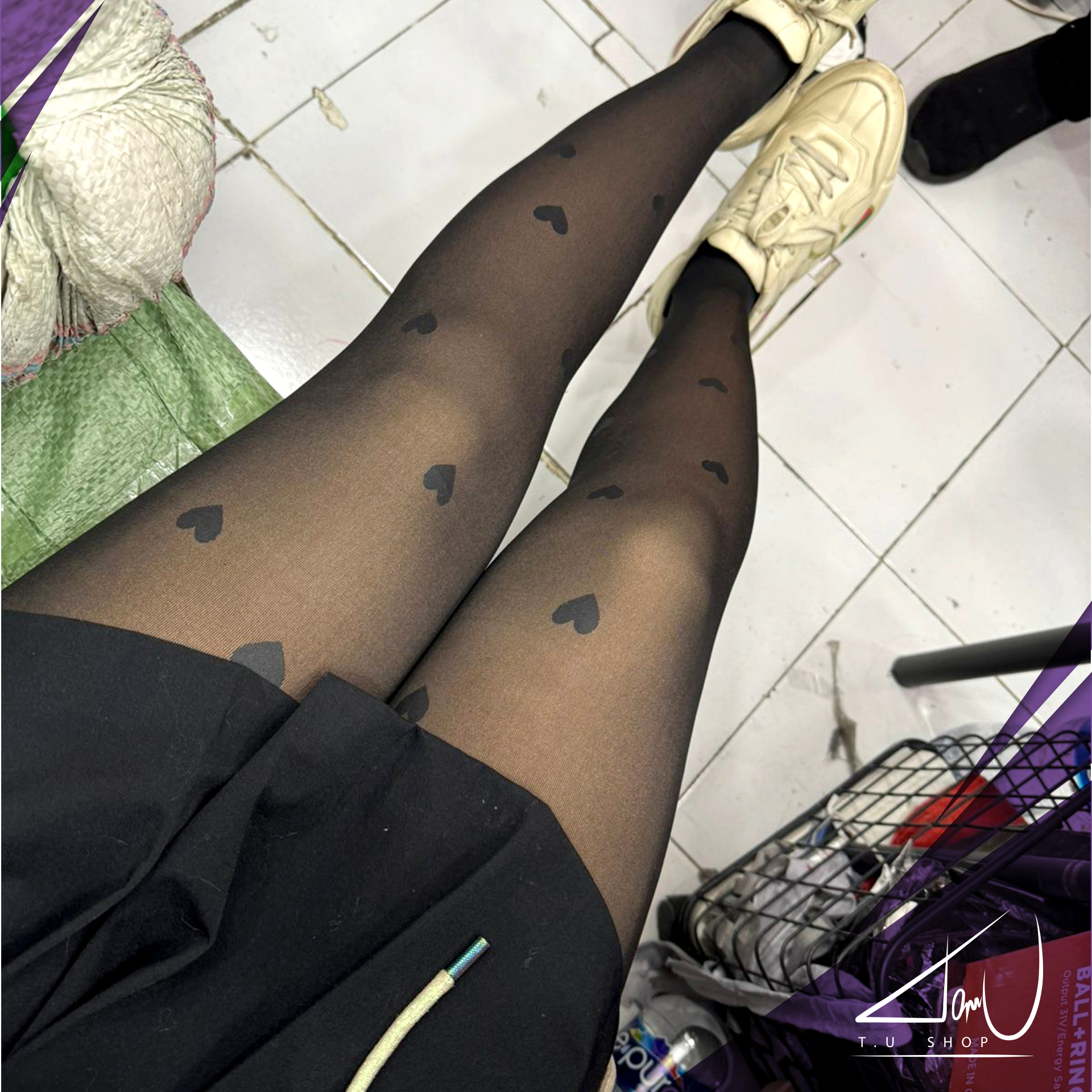 tu Medias Efecto Piel Estrellas y Corazones